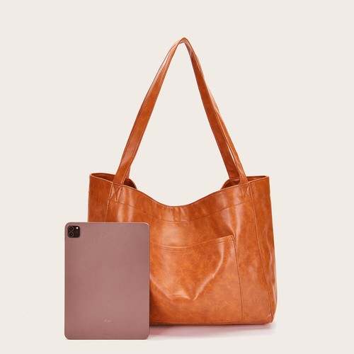 Women Soft Pu Leather Handbag Shopper Tote Bag Over Large Casual