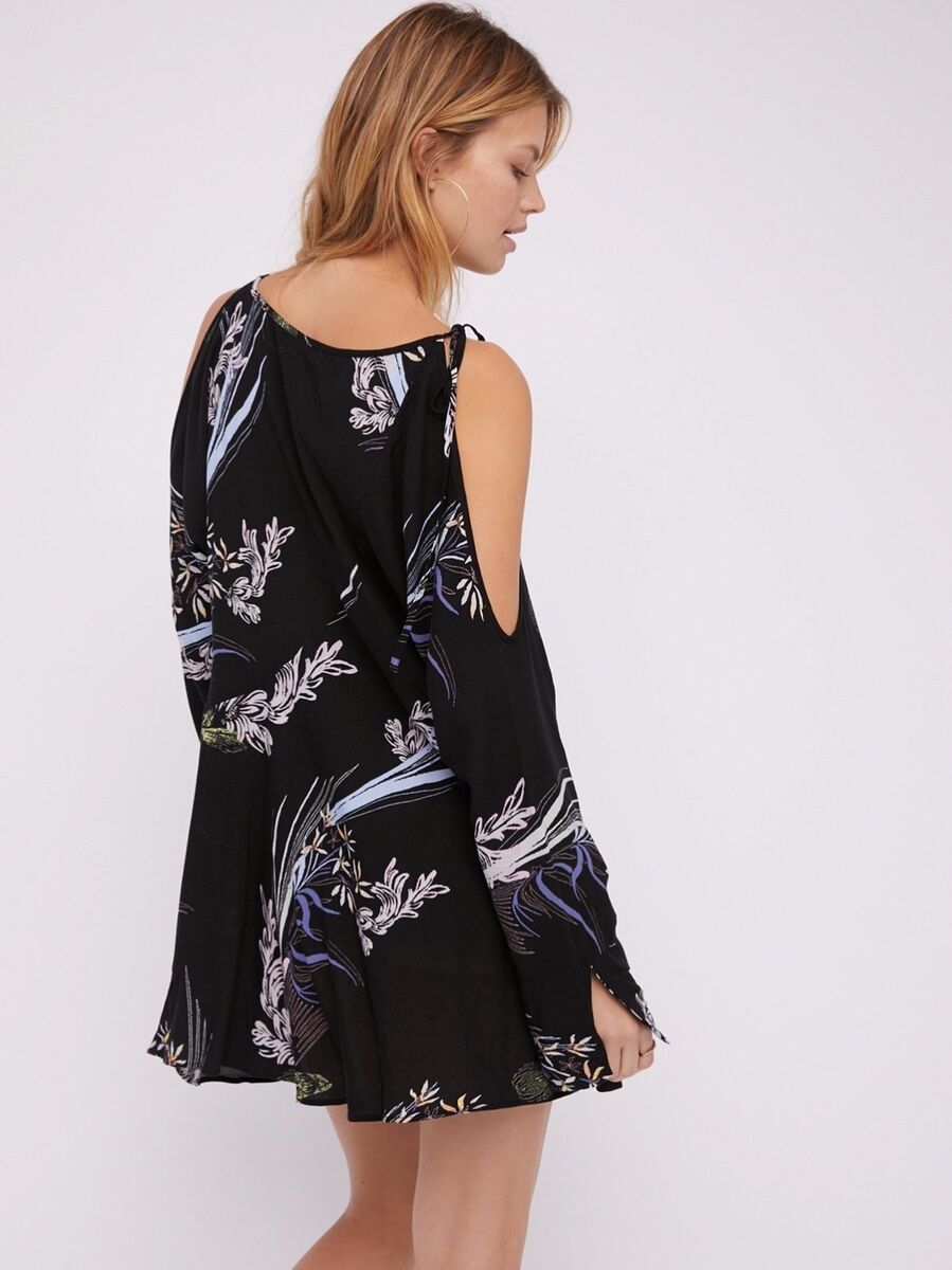 Tシャツ・カットソー AMBUSH Women Tunic Tops BWDD008F22JER00110001000 Black NWT FREE PEOPLE SzS CLEAR SKIES ASYMMETRIC HEM COLD SHOULDER