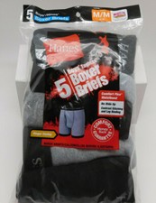 S54 Boy's Hanes Boxer Briefs MEDIUM Comfort Flex Waistband 5 Pk 10-12 M B747R5