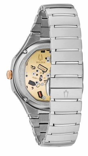 Bulova Women's Quartz Curv Diamond Accents Silver Watch 40MM