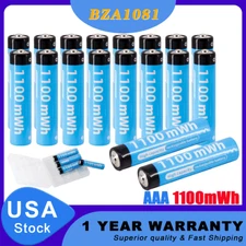 1.5V Rechargeable AAA Li-ion Lithium ion Batteries 1100mWh Battery + Case Lot