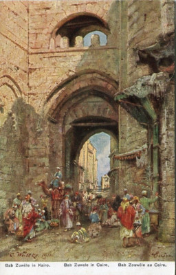 Kairo Stadttor Bab Zuweila Carl Wuttke Gemälde CA&Co 797 Postkarte