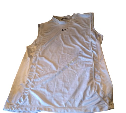 Nike Men's XL Vintage Y2K Sleeveless Jersey White Athletic Shirt Center Swoosh - Picture 6 of 13