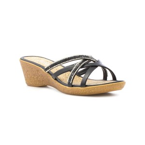 black wedge mules uk