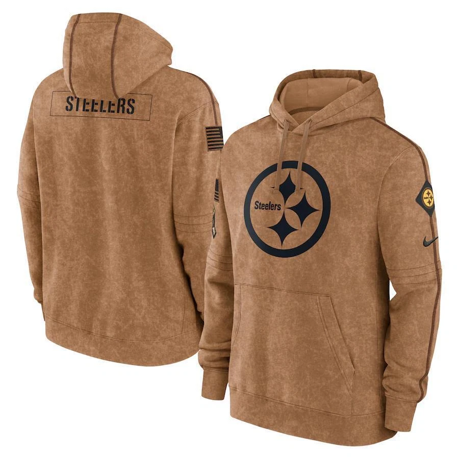 Adult Men's Salute to Service Club American Football Pullover Hoodie Brown 23