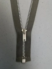 ONE-ZIPPER/Vtg1930s "TALON USA"/#3?/Metal NICKEL?=10" SEPARATING/L.OLV/MILITARY