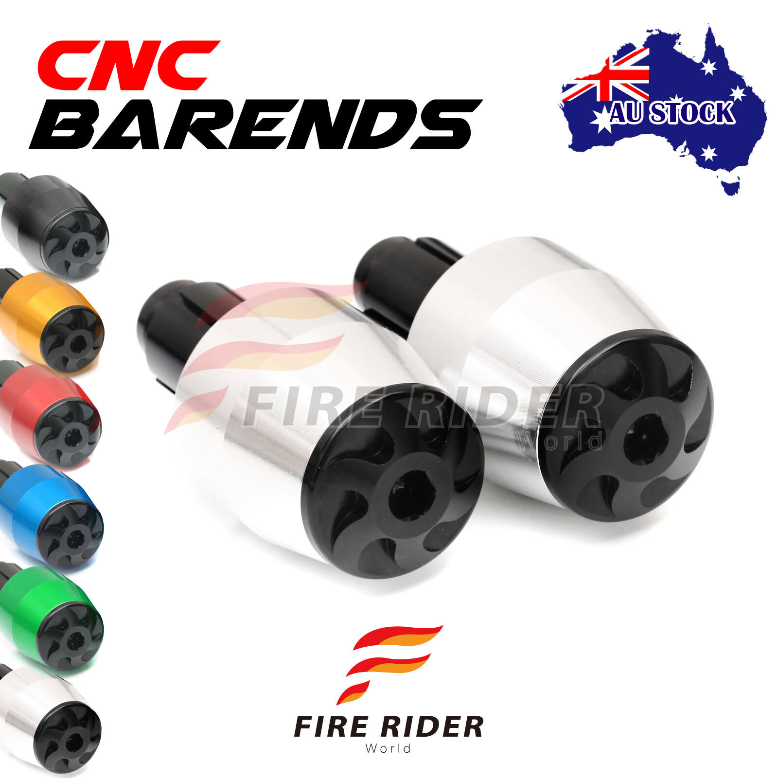 CNC BEG Silver Top Wheel Silver Bar Ends For Suzuki GSXR 600 9221 15