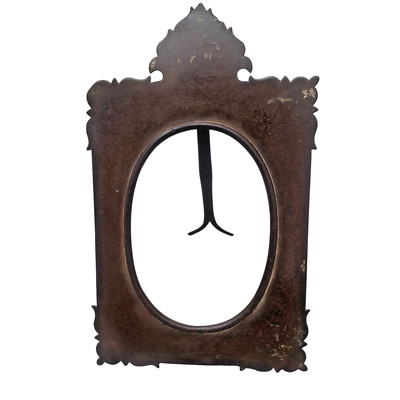 Old or Antique Iron photo frame handcrafted with nice carving and shape.