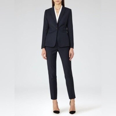 Reiss Indi Textured Tailored Jacket In Navy Size