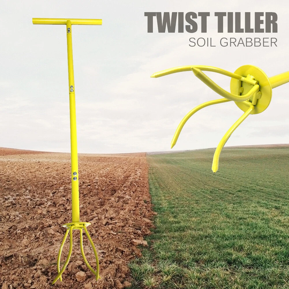 Garden Tiller Height Adjustable Twist Tiller Handheld Lawn Aerator