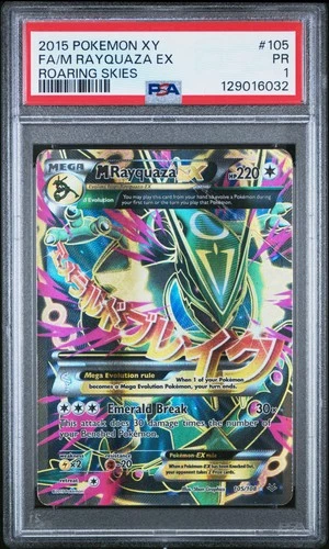 PSA 1 M Rayquaza EX 105/108 Roaring Skies Ultra Rare Pokemon Card