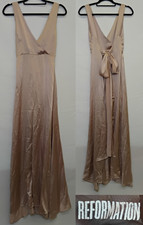 Reformation Silk Dress Women's 4 Pink Long Flowy V Neck Sleeveless #Z5592