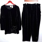 The Disney Store Mickey Mouse Velour Black 2pc Pants Set Sz 1X