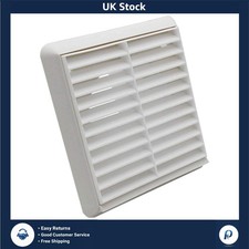 White Louvred Grille 155mm Wall Ducting Air Vent with 100mm Spigot