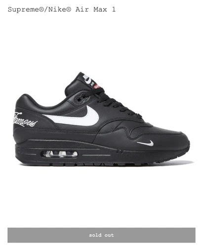 Nike Supreme Air Max 1 UK 10.5 Envoi rapide ✈️?