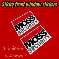 Moss  Security car Alarm Security System window sticker Old School 1980s 1990s