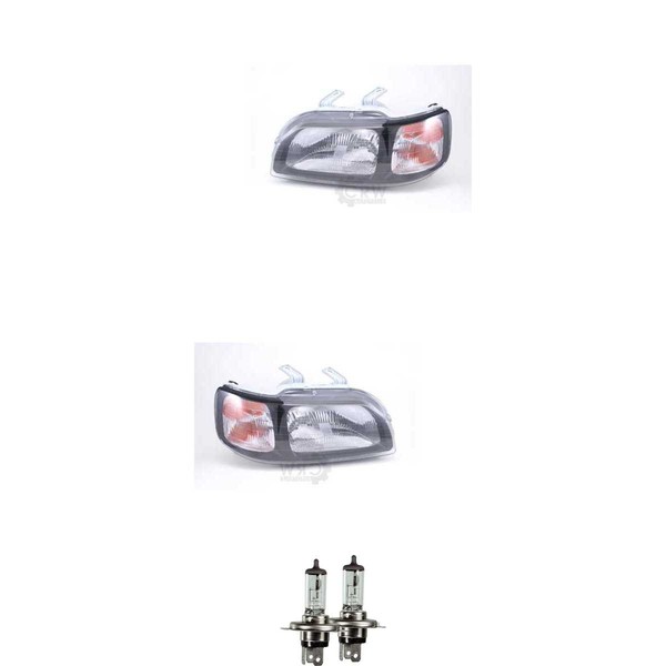 Halogen Scheinwerfer Set H4 FüR Honda Civic VI Fastback Inklusive Lampen-image