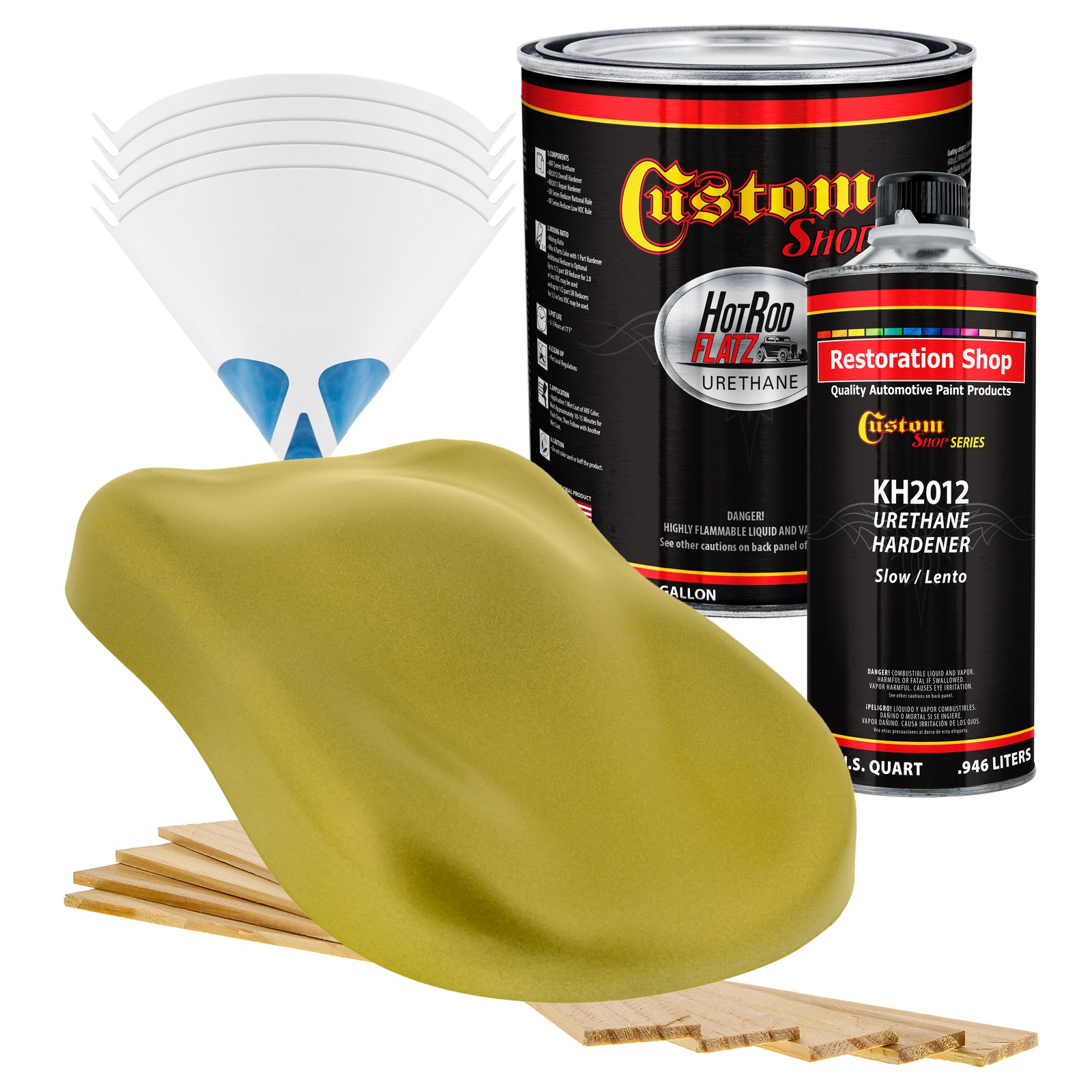HOT ROD FLATZ Saturn Gold Firemist Gallon Kit URETHANE Flat Auto Car Paint Kit