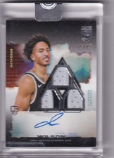 Topps 3 NBA 2024 Jalen Wilson Rookie Patch Auto On-Card 15/49 No 123. rookie card picture