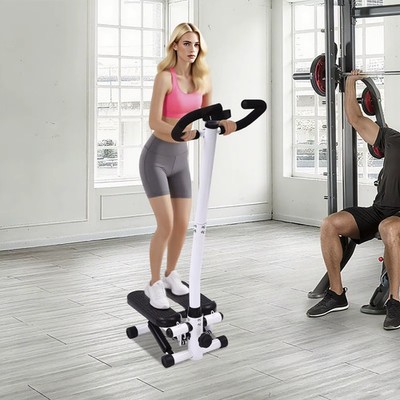 Heimtrainer-Stepper mit Griffen, Widerstandsbändern und Übungsmatte, Cardio-Trai