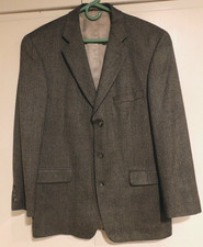 Stafford Men's Sport Coat - Black/Gray Herringbone - 100 Wool - 42R - New 