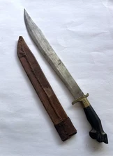 Negrito Bolo Philippines Sword Vintage Water Buffalo horn handle Leather sheath