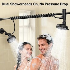 Dual Shower Head with Original Adjustable Slider, High Pressure Double Shower He