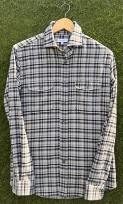 Mens Reiss Check Tucci Flannel Long Sleeve Shirt Size Small