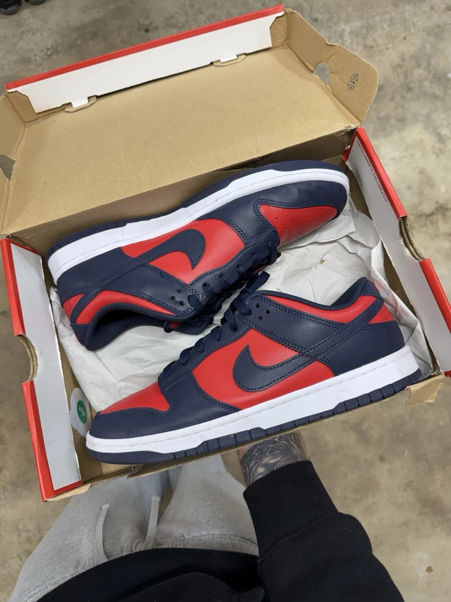 Las mejores ofertas en Nike Dunk Low White Obsidian Varsity Red | eBay