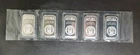 Five Apmex 1oz Silver Bars in Plastic