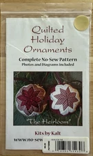 Kits by Kalt Quilted Holiday Ornaments Complete No Sew Pattern The Heirloom