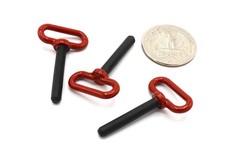3x Hitch Pins - 8th Scale - Tractor Implement Truck - Red Handle Pack Of 3 3x Hitch Pins - 8th Scale - Tractor Implement Truck - Red Handle Pack Of 3