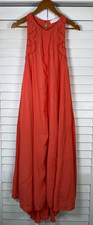 ASTR the Label Victoria Coral Pink Side Lace-Up Midi Dress | Size Lrg