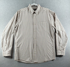 Eddie Bauer Men  s Shirt Size M Pink Plaid Relaxed Fit Button-Down Wrinkle Free