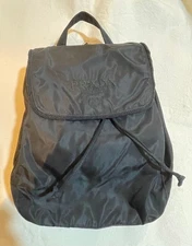 PRADA Vintage Nylon Mini Backpack Black Logo Embroidery Excellent Condition