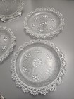 Vintage Set of 4 Masserini Barocco Clear Glass Italian Plates - Bubble Lace Edge — photo 5
