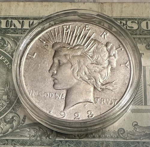 1923-S Peace Silver Dollar 90% - San Francisco Mint AU Nice Coin