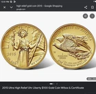 U.S. Mint 2015-W $100 Liberty High Relief 1 oz .9999 Gold Coin NGC MS70