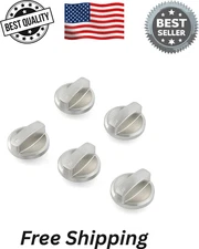 Wolf Stove Knobs Replacement - Stainless Steel Cooktop Control Knobs (5 Pcs)