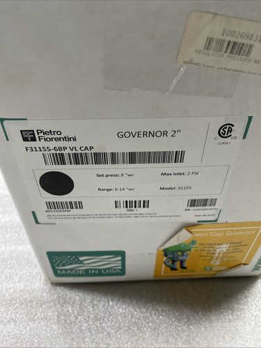 Pietro Fiorentini VL CAP Governor 2 PSI 2-IN NPT F31155-6BP