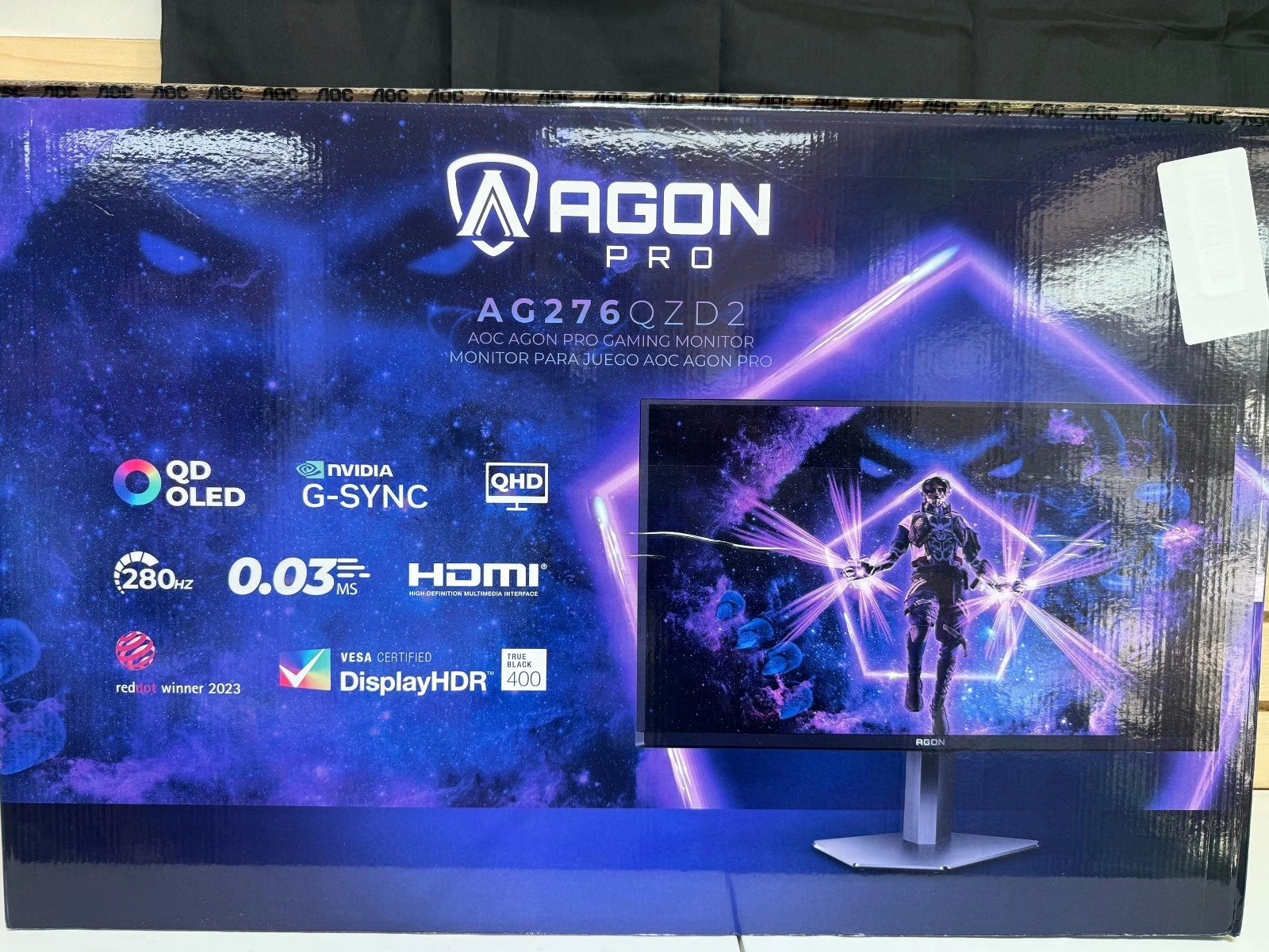 AOC 26.7" AGON Pro OLED QHD 280Hz 0.03ms Gaming Monitor 16:9 HDMI AG276QZD2 - product detail image 10
