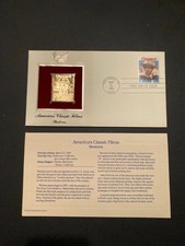 US 22kt 1990 gold replica stamp FDC 'US Classic Films Westerns' Lot 286