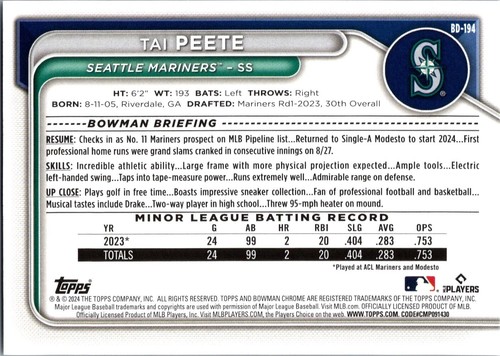 2024 Bowman Draft Baseball PAPER BASE Pick Your Card FREE SHIPPING - Picture 388 of 400