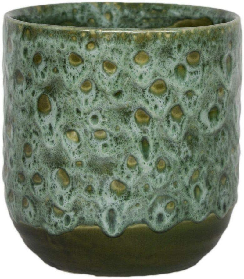 Textured Glaze Plant Pot 13Cm Dia Contemporary Glazed Plant Pot with Textured Cr