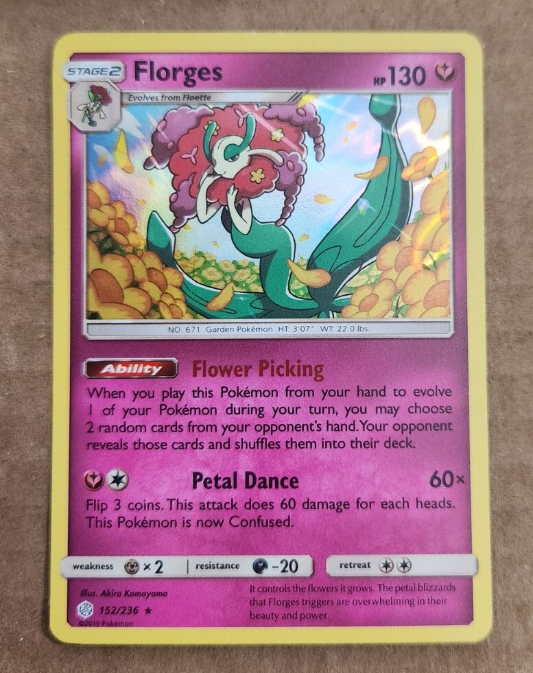Pokemon- Florges 152/236- Holo Rare Card- Cosmic Eclipse