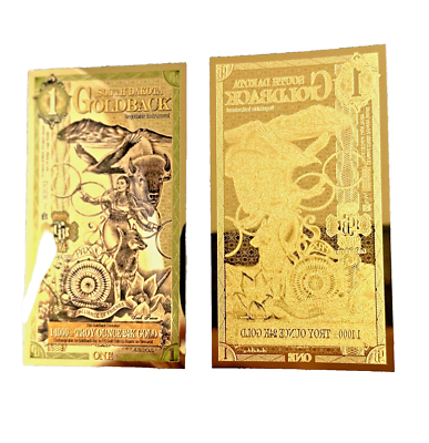 1 South Dakota Goldback Aurum 24KT GOLD FOIL NOTE BU 1/1000TH OZ