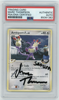 PSA Signed Marc Thompson Ambipom 56/111 Rising Rivals Pokemon
