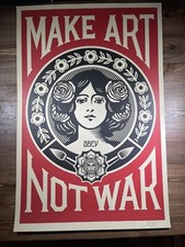 Shepard Fairey Obey Giant MAKE ART NOT WAR Art Print Poster Signed 24x36