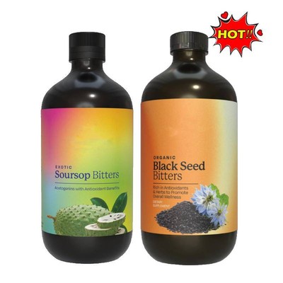 Soursop Bitters&Black Seed Bitters:Premium Antioxidant Blend for Immune Support-
