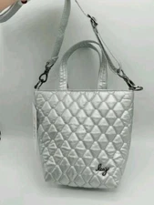 NWT Lug Tip Toe Crossbody Bag Purse Metallic Silver RFID $50 Retail